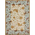 Indoor/ Outdoor Deloache Beige/ Blue Rug (3'6 x 5'6)