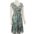 Sunhee Women's Printed Chiffon Flounce Hem Dress
