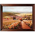 'Scenic Valley' Hand-painted Framed Canvas Art