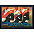 'Generations II' Hand-painted Framed Canvas Art