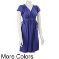 Soprano Women's Flutter-sleeve Wrap Dress