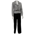 Larry Levine Women's Belted Tweed Pant Suit