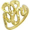 10k Yellow Gold Designed Swirl Ring (10.5)