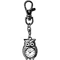 Yoshi Oshi Dakota Girl's Silver Owl Charm Clock