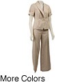 Larry Levine Women's 'Kona Glen' Short-sleeve Pant Suit