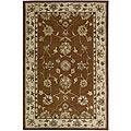 Hand-tufted Rust/ Ivory/ Green Wool Rug (4' x 6')