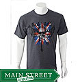 American Fuel Men's Skull & Guitar with British Flag T-shirt