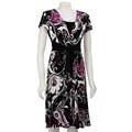 R&M Richards Women's V-neck Waist Tie Jersey Dress