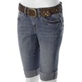 Apt. 9 Women's Rolled Hem Denim Shorts with Studded Belt