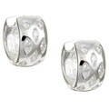 Sterling Silver Clear Cubic Zirconia Huggie Earrings