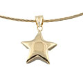 14k Gold over Silver 18-inch Star Cable Choker