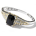Michael Valitutti Palladium Silver Black Onyx Bangle