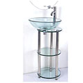 Glass Bathroom Vessel Sink Vanity Pedestal