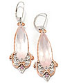 Michael Valitutti Palladium Silver Rose Quartz Earrings