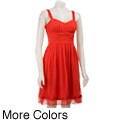 Tahari ASL Women's Ruched Chiffon Dress