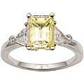 14k Gold 2 3/4ct TDW Yellow Emerald-cut Diamond Ring (Size 6.5)