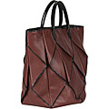 Bottega Veneta Red Leather Snakeskin Trim Tote Bag