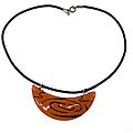 Fused Glass Tiger Stripe Design Crescent Pendant (Chile)