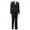 Anne Klein Women's 1-button Onyx/ Slate Pant Suit