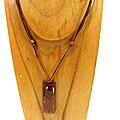 Fused Glass Brown Rectangular Pendant (Chile)