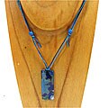 Fused Glass Blue Ice Rectangular Pendant (Chile)