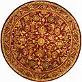 Exquisite Wine/ Gold Wool Rug (3'6 Round)