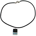 Small Glass Tuxedo Design Rectangle Pendant (Chile)