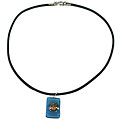 Small Glass Opaque Teal Rectangle Pendant (Chile)