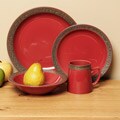 Sango Rustic Cranberry 16-piece Dinnerware Set