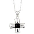 Sterling Silver Black Onyx Cross Necklace