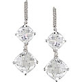 10k Gold White Topaz and Diamond Earrings