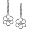 10k White Gold 1/6ct TDW Diamond Flower Earrings