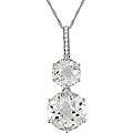 10k White Gold White Topaz and Diamond Necklace