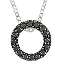 Sterling Silver 1/2ct TDW Black Diamond Circle Necklace