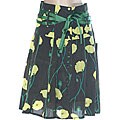 D.E.P.T La Dolce Vita Women's Green/ Yellow Floral Skirt