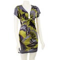 Renee C. Women's Butterfly Print Knot-front Dress