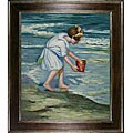 Potthast 'Brighton Beach' Hand-painted Canvas Oil Painting
