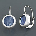 Sterling Silver Blue Venetian Glass Earrings (Italy)