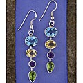 Sterling Silver Multi-gemstone Drop Earrings (India)