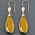Goldplated Sterling Silver Tiger Eye Earrings (China)