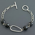 Silver Black Onyx Toggle Bracelet (China)