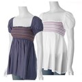 E-klah Junior's Square-neck Cap-sleeve Smocked Top