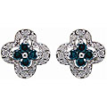 Sterling Silver 1/2ct TDW Blue/ White Diamond Earrings (I-J, I2)