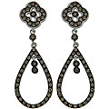 Sterling Silver 1/2ct TDW Champagne Diamond Drop Earrings