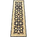 Indo Mahal Tufted Black/ Gold Runner (2'6 x 8')