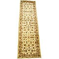 Indo Mahal Hand-knotted Ivory Runner Rug (2'6 x 8')