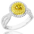 18k Gold 1ct TDW Certified Yellow Diamond Ring (G-H, VS1-SI1) (Size 7)