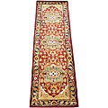 Indo Heriz Tufted Red/ Black Runner Rug (2'6 x 8)