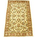 Indo Mahal Hand-knotted Beige Rug (5'3 x 8'2)
