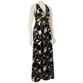 ABS by Allen Schwartz Women's Cross-back Printed Charmeuse Gown